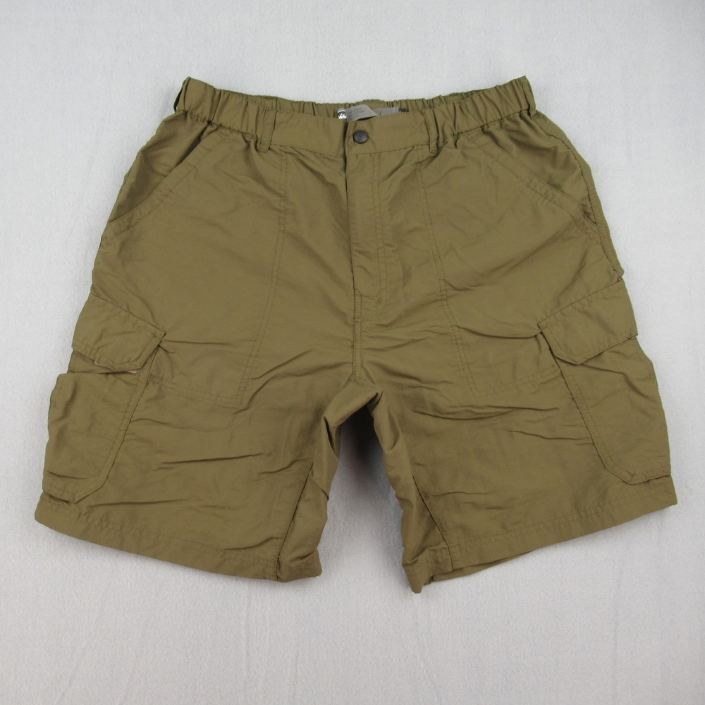 REI Cargo Shorts Mens Large Brown Nylon UPF 50+ Hiking Outdoor